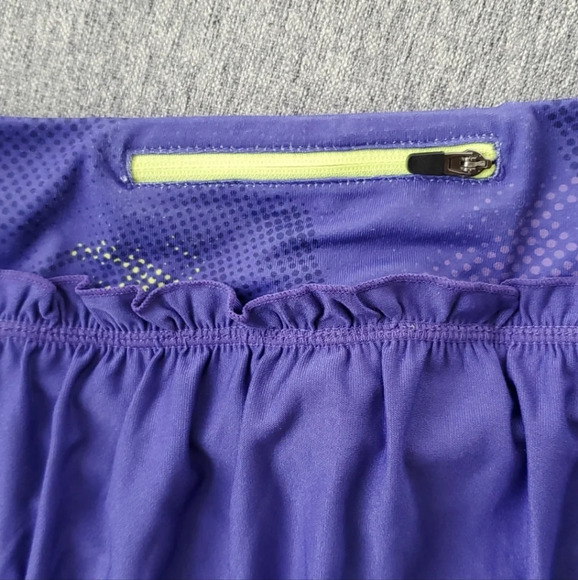 MPG Tennis Athletic Skirt Skort Purple Yellow with Ruffles  Size Small - Picture 6 of 12